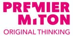 PremierMiton logo stacked strapline magenta CMYK 100mm