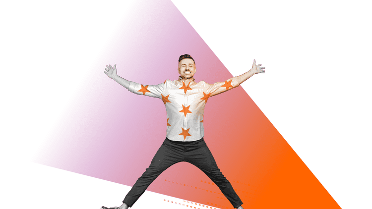 Defaqto imagery cut outs with stars shards RGB Defaqto star jump