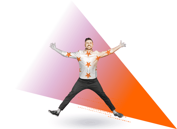 Defaqto imagery cut outs with stars shards RGB Defaqto star jump