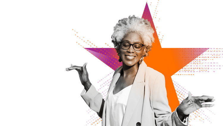 Defaqto imagery cut outs with stars shards RGB Defaqto woman dance